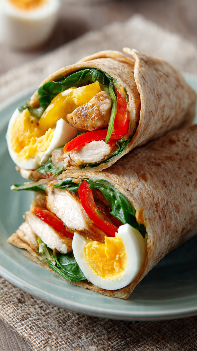 Protein-Packed Egg & Chicken Wrap