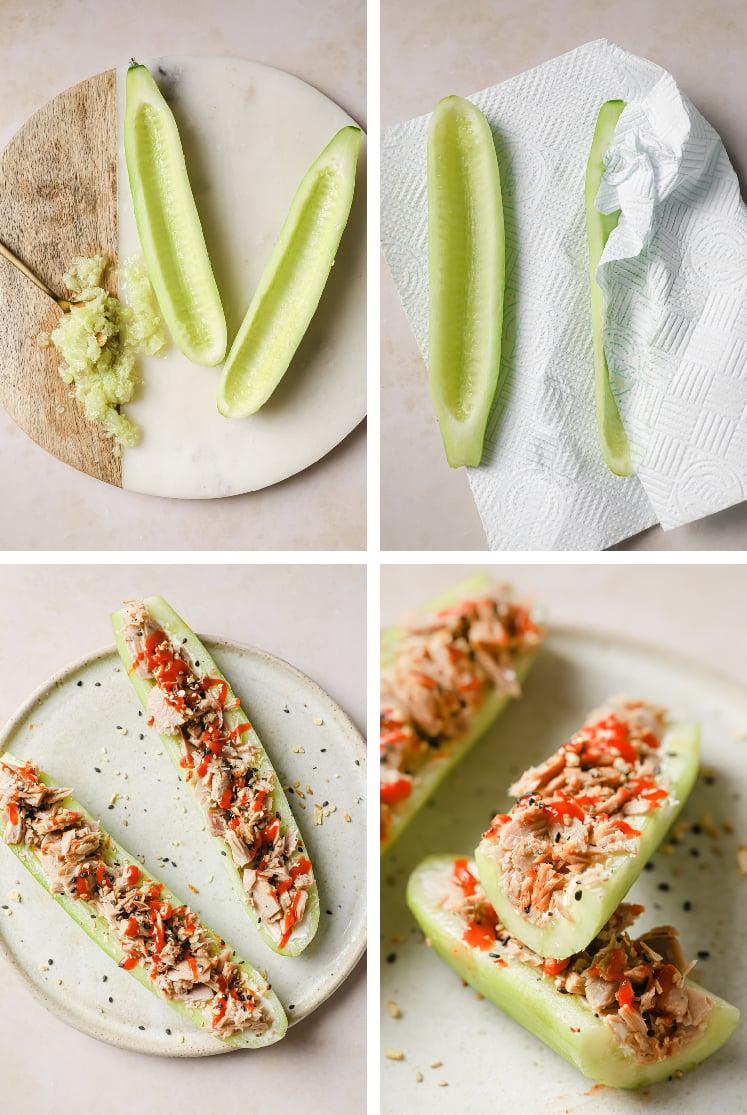 Cucumber Tuna Boats (Light Meal)